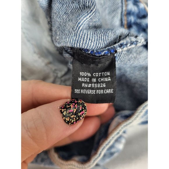 VTG 80s Womens Distressed Worn Cut Denim Vest Size M ? Frayed Retro Acid Washed - Picture 5 of 7